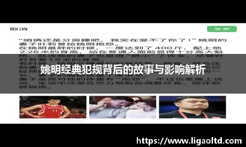 姚明经典犯规背后的故事与影响解析